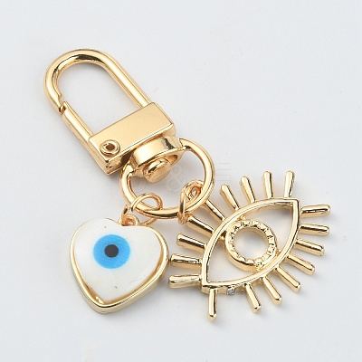 Evil Eye Resin Pendant Decorations for Women KEYC-WH0032-24A-1