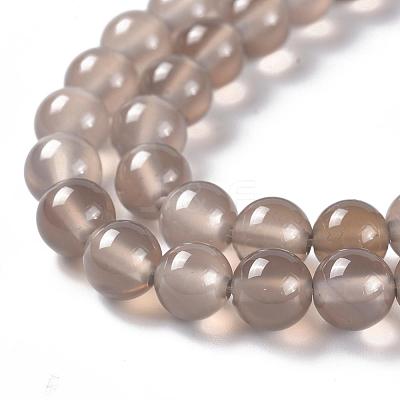 Natural Grey Agate Bead Strands G-R193-12-6mm-1