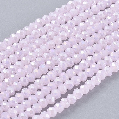 Electroplate Glass Beads Strands EGLA-A034-P1mm-B12-1