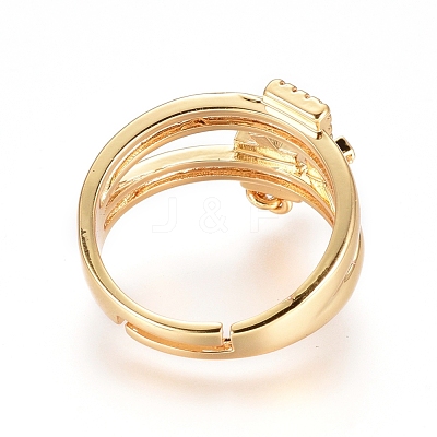 Adjustable Brass Finger Rings RJEW-G096-36G-1