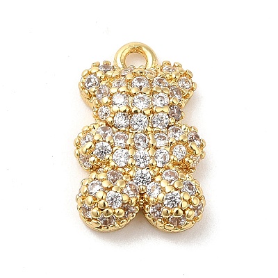 Brass Micro Pave Cubic Zirconia Pendants X-KK-Q772-05G-1