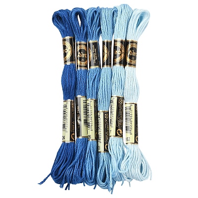 6Bundles 6 Colors Polyester Embroidery Floss OCOR-YW0001-24E-1