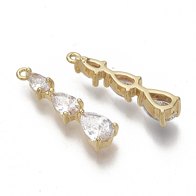 Brass Micro Pave Cubic Zirconia Pendants X-KK-S354-094-NF-1