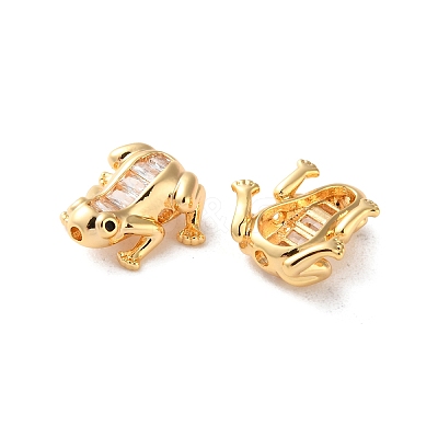 Brass Micro Pave Clear Cubic Zirconia Beads X1-KK-L221-002G-1