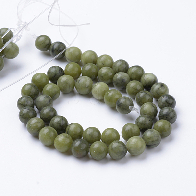 Natural Chinese Southern Jade Beads Strands G-T055-6mm-15-1