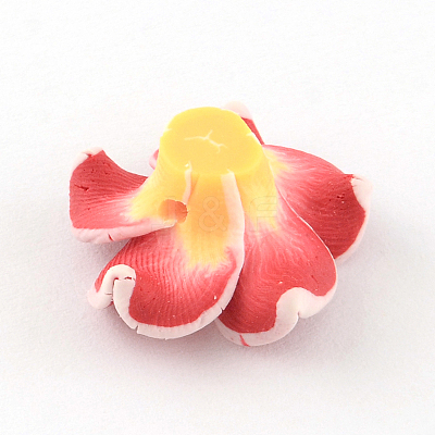 Handmade Polymer Clay 3D Flower Plumeria Beads CLAY-Q192-15mm-08-1