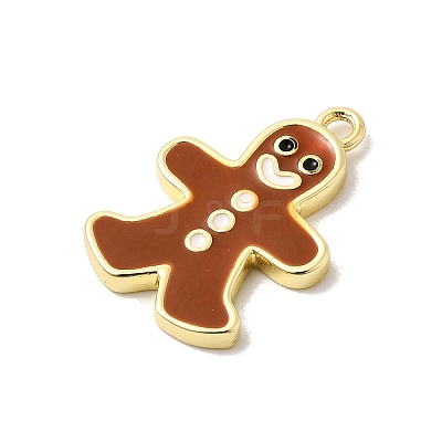 Christmas Brass Enamel Pendants KK-L258-05G-B01-1