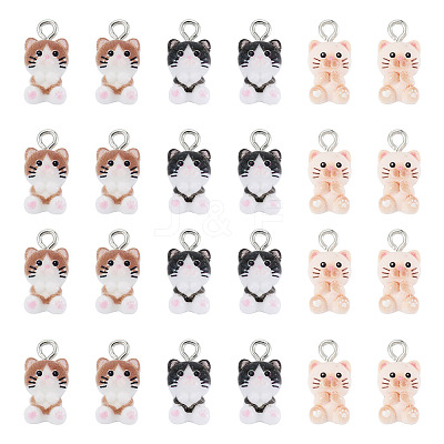 30Pcs Opaque Resin Pendants RESI-TA0004-94-1