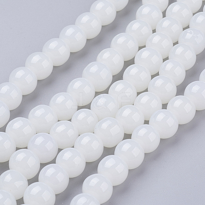 Imitation Jade Glass Beads Strands DGLA-S076-6mm-21-1