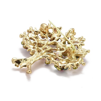 Colorful Christmas Tree Rhinestone Brooch JEWB-A004-11G-1