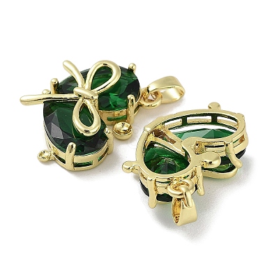 Real 18K Gold Plated Brass Glass Pendants KK-R161-02G-02-1