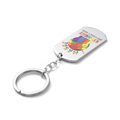 Pride Rainbow 201 Stainless Steel Keychain LS-KEYC-G051-01P-01-1