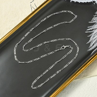 2mm Rack Plating Brass Figaro Chain Necklaces for Women Men MAK-L044-34P-1