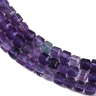 Natural Purple Fluorite Beads Strands G-P553-E02-02-1