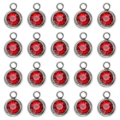 20Pcs 201 Stainless Steel Rhinestone Charms STAS-YW0002-02B-1