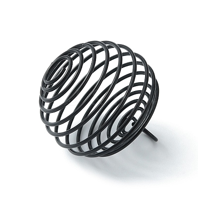 Carbon Steel Spiral Bead Cage Pendants IFIN-WH0027-47C-EB-1