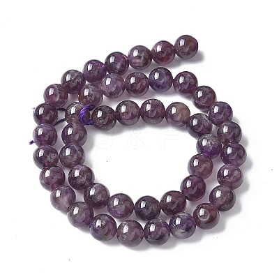 Natural Amethyst Beads Strands G-M445-8MM-01D-1