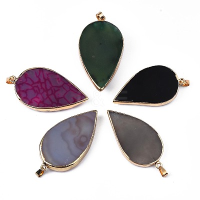 Natural Agate Big Pendants G-N326-106-1