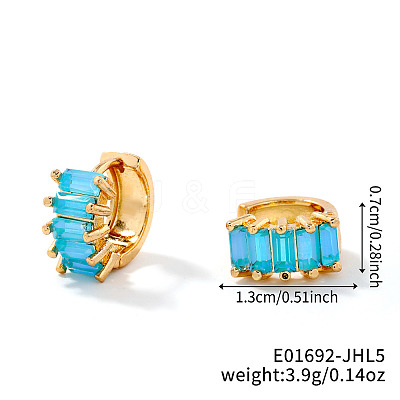 Brass Rectangle Hoop Earrings NZ4361-22-1