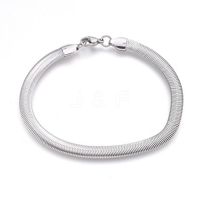 Tarnish Resistant 304 Stainless Steel Herringbone Chain Bracelets BJEW-P235-20P-1