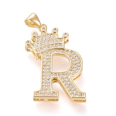 Brass Micro Pave Cubic Zirconia Pendants KK-R138-002R-1