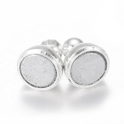 Round Brass Magnetic Clasps with Loops X-KK-D331-S-1
