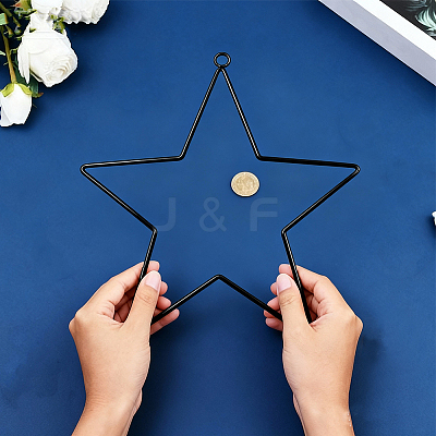 5 Styles Iron Star Ring for DIY Woven Net/Web with Feather IFIN-GF0001-67A-1