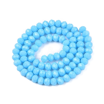 Opaque Solid Color Imitation Jade Glass Beads Strands EGLA-A044-P6mm-D08-1