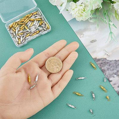 90Pcs 3 Colors Brass Screw Clasps FIND-HY0001-04-1