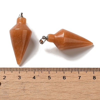 Natural Red Aventurine Pendants G-Z055-02P-12-1