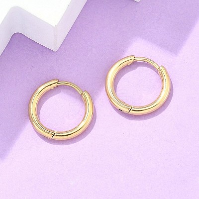 Ion Plating(IP) 304 Stainless Steel Huggie Hoop Earrings LS-EJEW-F111A-14mm-G-1