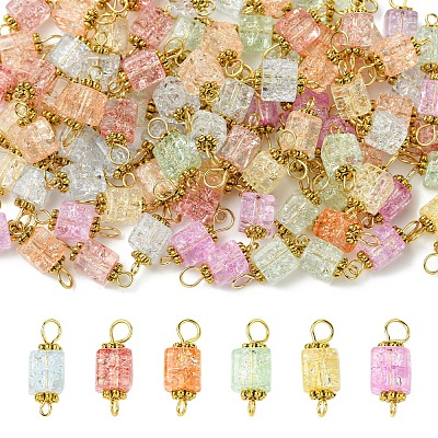 100Pcs Glass Connector Charms PALLOY-FZ00018-1