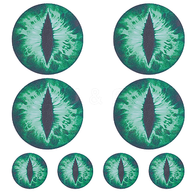 4 Pairs 2 Styles Eye PVC Headlight Car Sticker AJEW-HY0002-38B-1