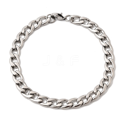 201 Stainless Steel Curb Chain Bracelets for Men STAS-T077-22B-01P-1