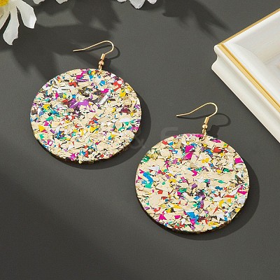 Acrylic Glitter Dangle Earrings for Women FS-WGAA719-01-1