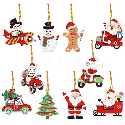 Christmas Theme DIY Diamond Painting Keychain Kit DRAW-PW0007-05B-1