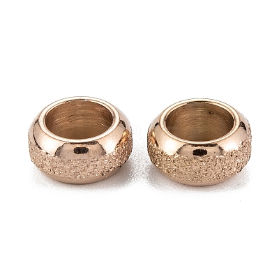 Ion Plating(IP) Frosted 201 Stainless Steel European Beads LS-STAS-B020-13RG-1