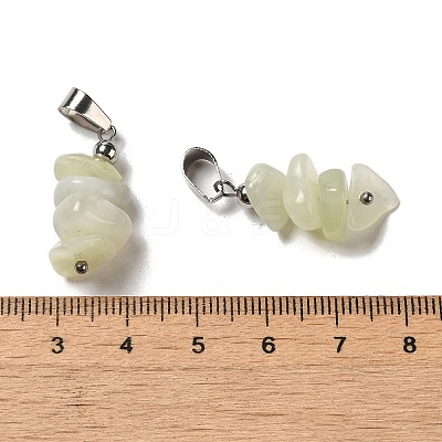 Natural New Jade Chip Pendants G-H307-07P-08-1