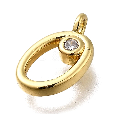 Brass Micro Pave Cubic Zirconia Pendants KK-B132-12G-O-1