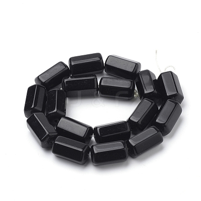 Natural Black Stone Beads Strands G-Q974-11-1