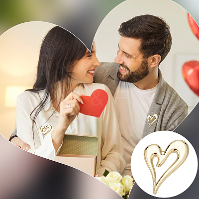 6Pcs Heart Zinc Alloy Lapel Pins for Backpack Clothes JEWB-UN0002-74G-1