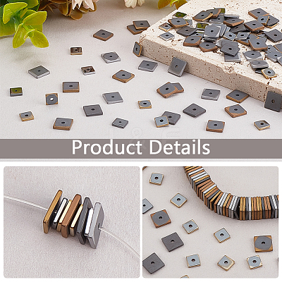 800Pcs 8 Styles Electroplate Non-magnetic Synthetic Hematite Beads G-PH0002-65-1