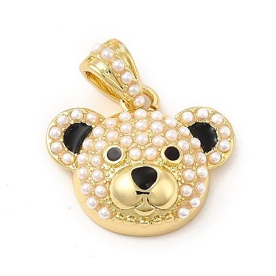Rack Plating Brass Enamel Pendants KK-E072-19G-1