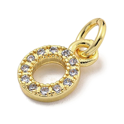 Initial Letter Brass with Cubic Zirconia Charms KK-Q814-26O-G-1