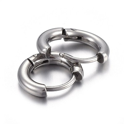 Tarnish Resistant 202 Stainless Steel Huggie Hoop Earrings X-EJEW-L205-02F-P-1