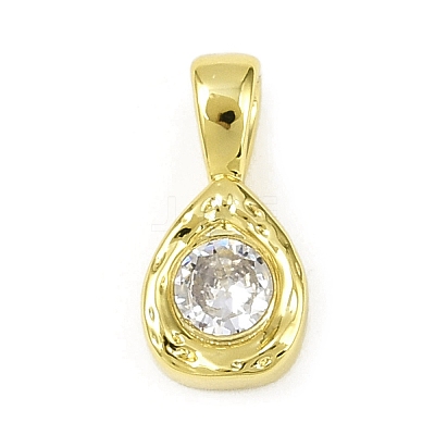 Brass Pave Clear Cubic Zirconia Pendants KK-L238-24G-1