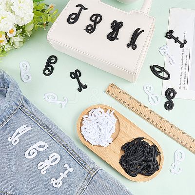 52Pcs 2Bags 2 Colors Computerized Embroidery Cloth Iron On/Sew On Patches DIY-FG0009-86-1