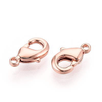 Brass Lobster Claw Clasps KK-YW0004-01A-RG-1