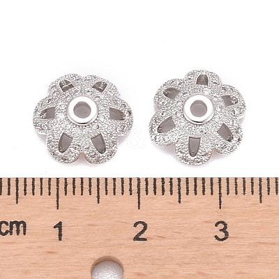 Eco-Friendly 6-Petal Flower Brass Micro Pave Cubic Zirconia Bead Caps ZIRC-M098-01P-FF-1