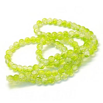 Baking Paint Transparent Crackle Glass Round Bead Strands DGLA-Q018-8mm-25-1